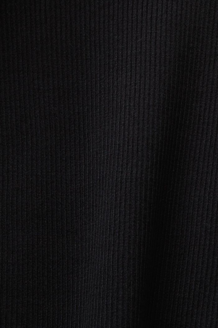 Ribstrikket sweater med rund hals, BLACK, detail image number 5