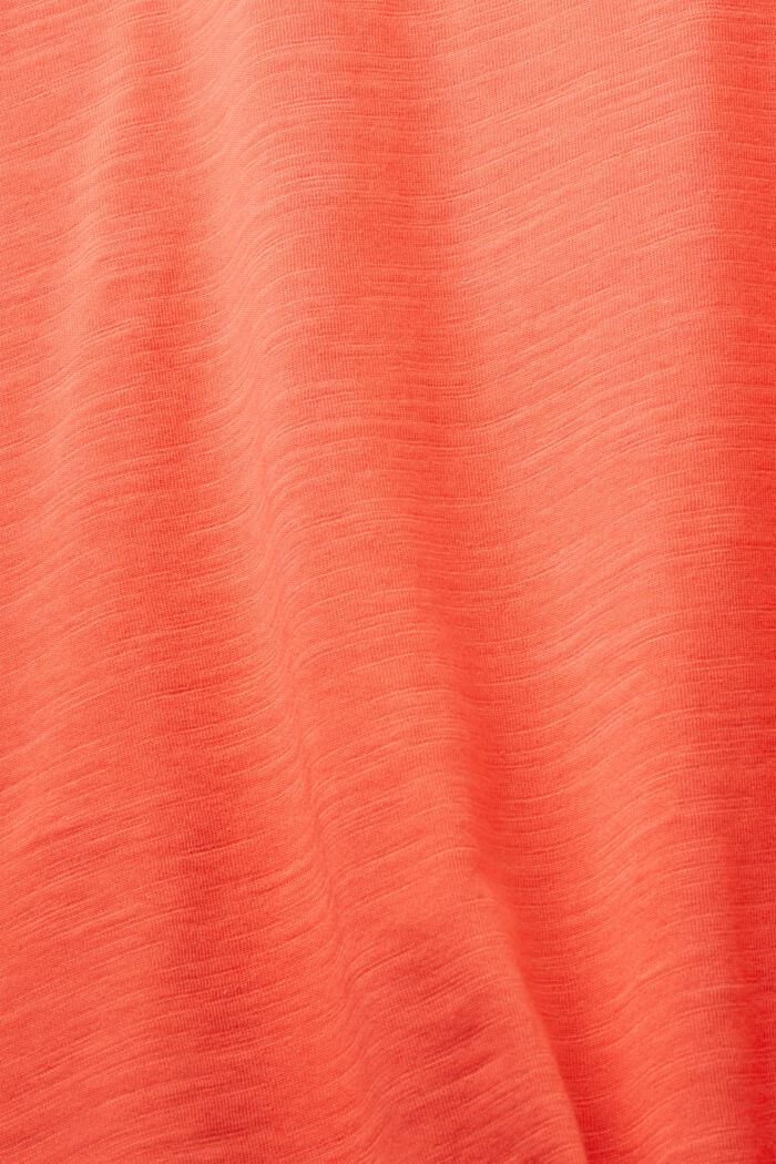 Langærmet jersey, 100 % bomuld, CORAL RED, detail image number 4