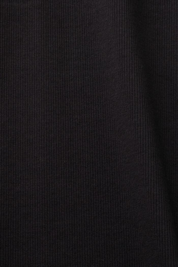 Tank-top i ribbet jersey, stretchbomuld, BLACK, detail image number 5