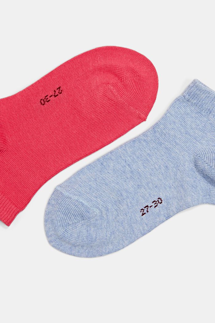 Pakke med 5 par ensfarvede sokker, økologisk bomuldsblanding, ROSE COLORWAY, detail image number 1