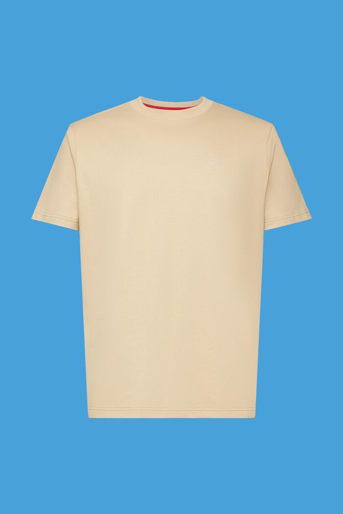 T-shirt i bomuld med delfinprint, SAND, detail image number 7