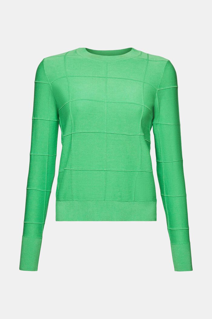 Farveafstemt gittersweater med struktur, CITRUS GREEN, detail image number 5