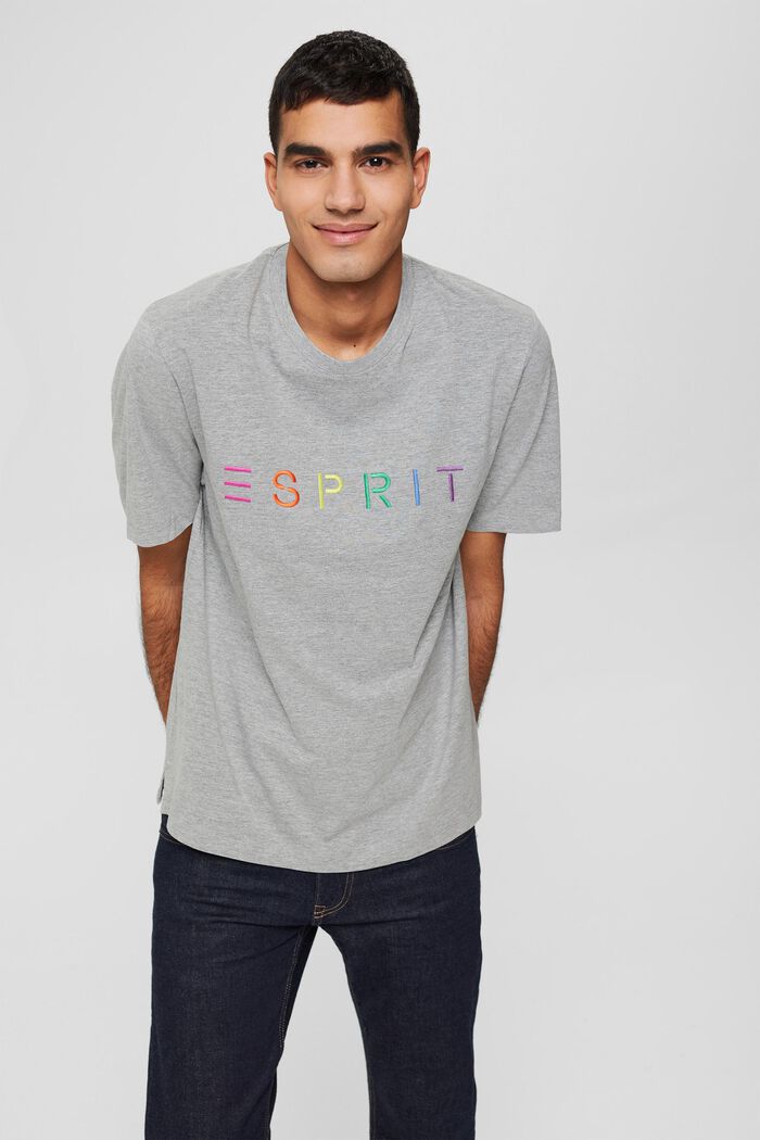 T-shirt i jersey med logo, LENZING™ ECOVERO™