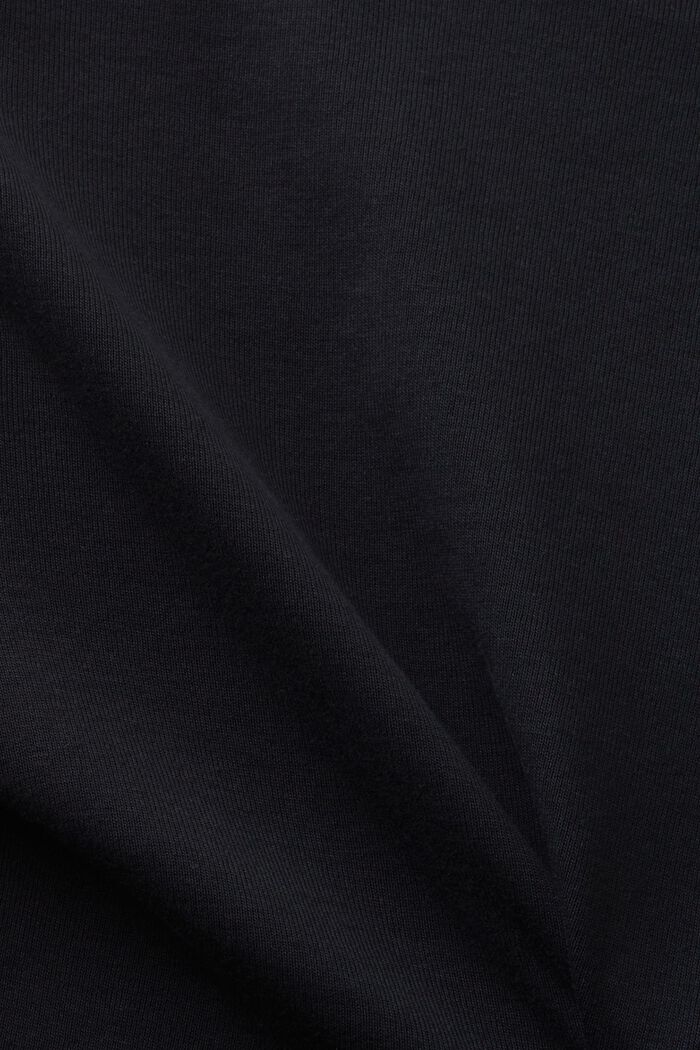 Bomulds-T-shirt med V-hals, BLACK, detail image number 4