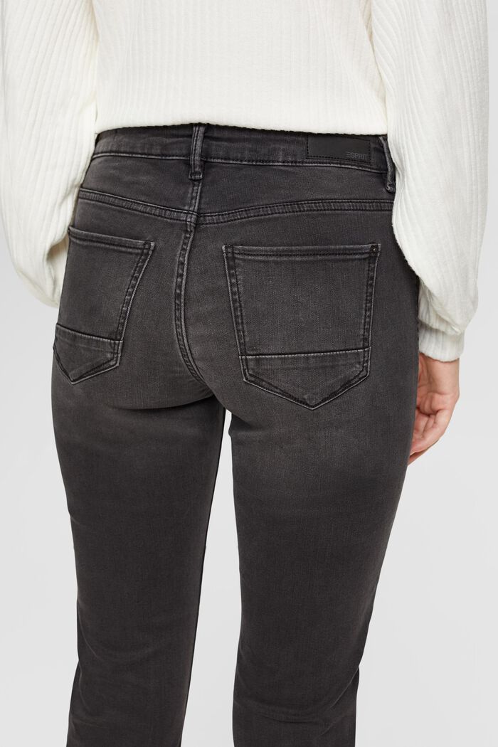 Slim jeans med mellemhøj talje, GREY DARK WASHED, detail image number 4