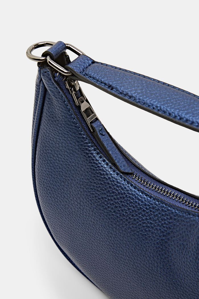Halvmåneformet taske i kunstlæder, DARK BLUE, detail image number 1