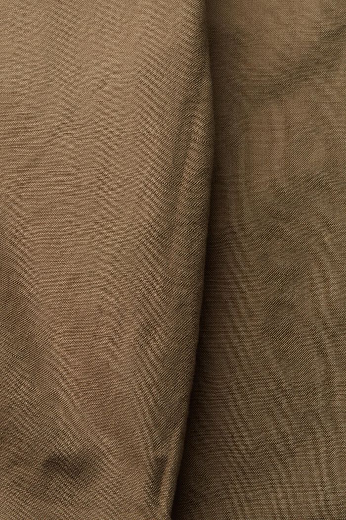 Korte bukser af hørblanding, DUSTY GREEN, detail image number 1