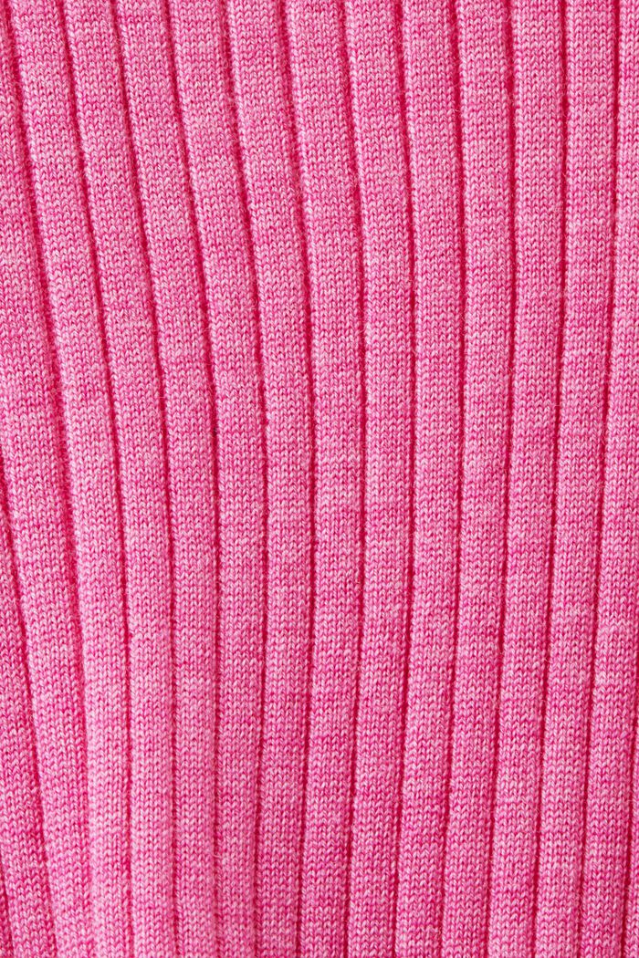 Ærmeløs sweater i ekstra fint merinould, PINK FUCHSIA, detail image number 5