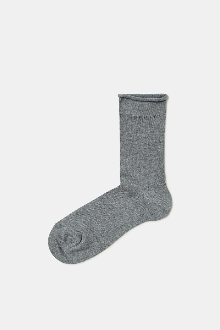 Pakke med 2 par sokker i groft strik, LIGHT GREY MELANGE, detail image number 0