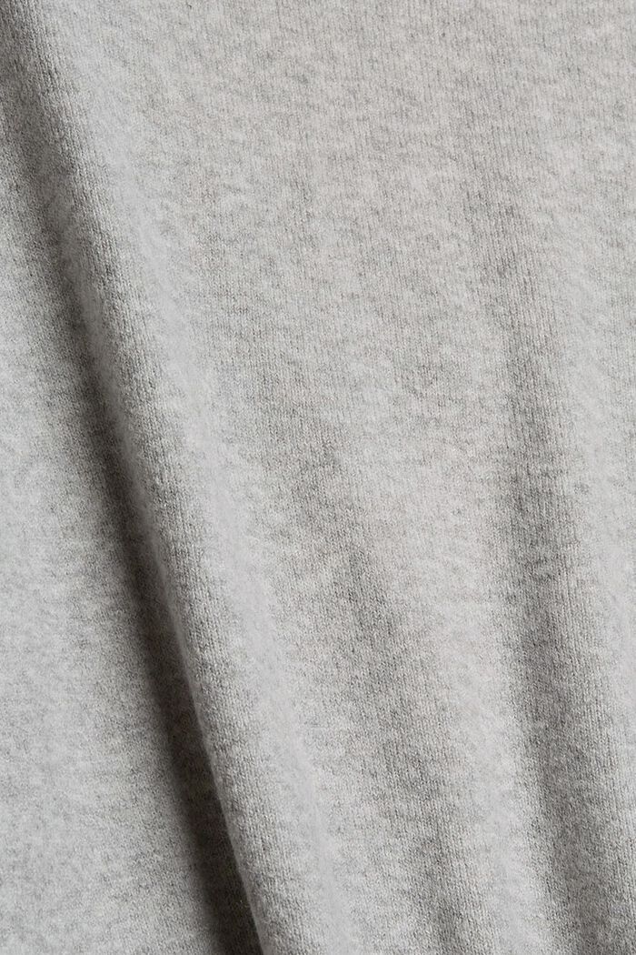 Med uld: kortærmet pullover med skjortekrave, LIGHT GREY, detail image number 4