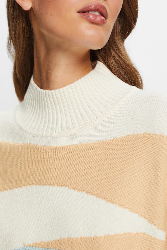Jacquard-sweater med høj hals, NEW ICE, detail image number 2