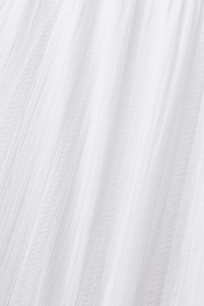 Bomuldsbluse med flæser, WHITE, detail image number 5