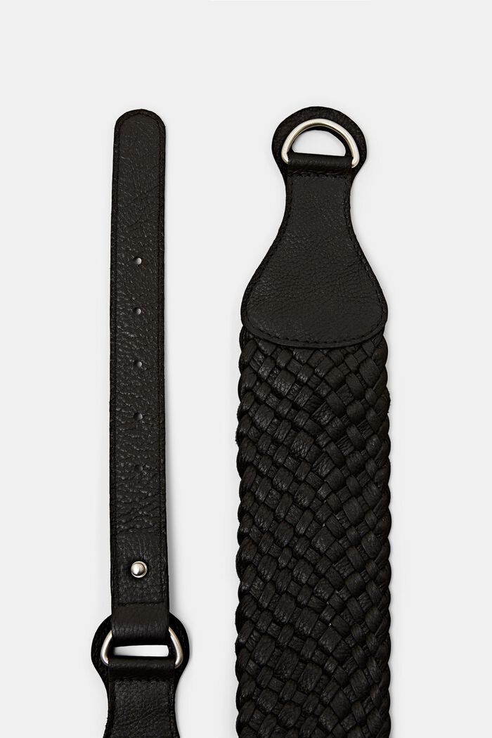 Taljebælte i vævet læder, BLACK, detail image number 1