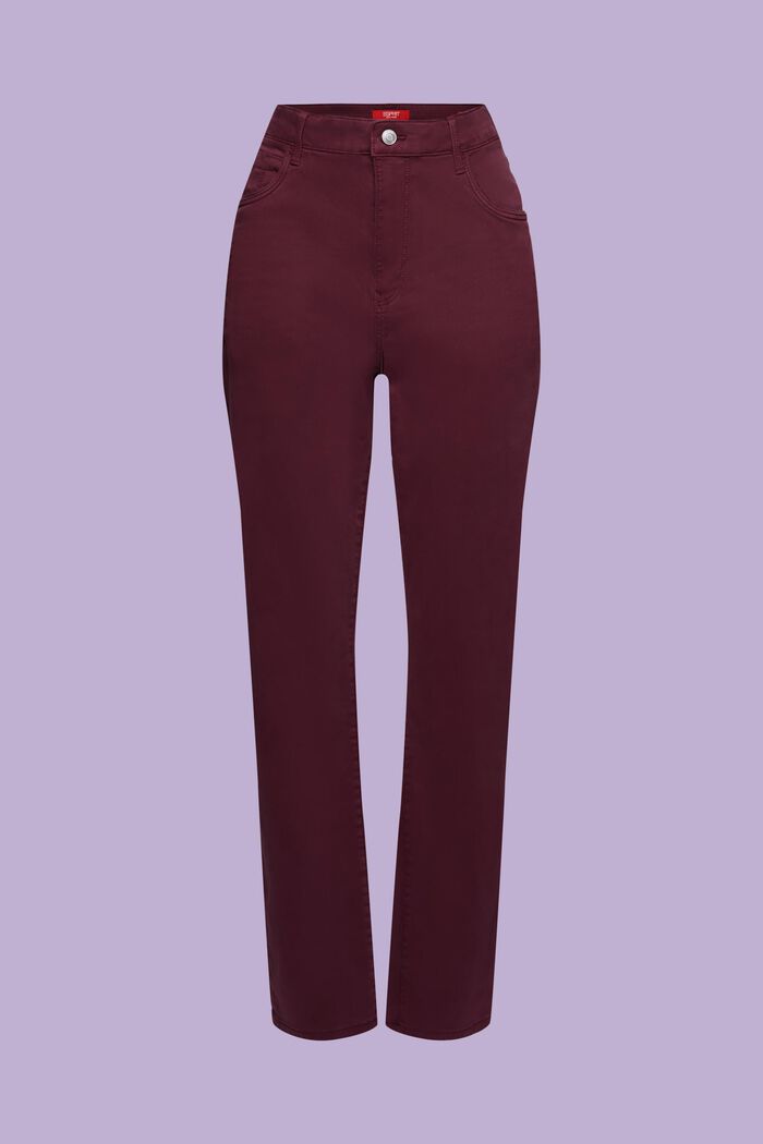 Twill-bukser i slim fit, BORDEAUX RED, detail image number 6