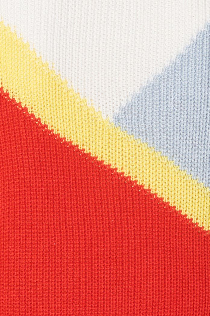 Strikket pullover med farveblok, økologisk bomuld, RED, detail image number 3