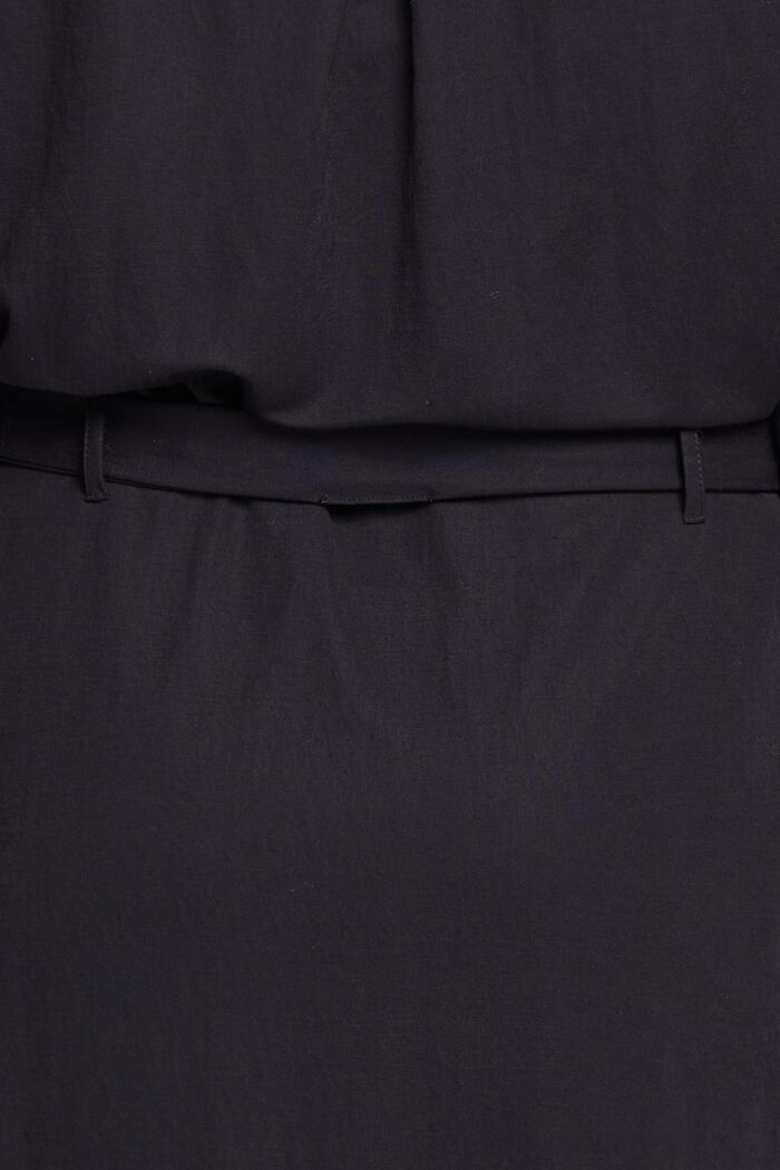 CURVY skjortekjole med bindebælte, BLACK, detail image number 1