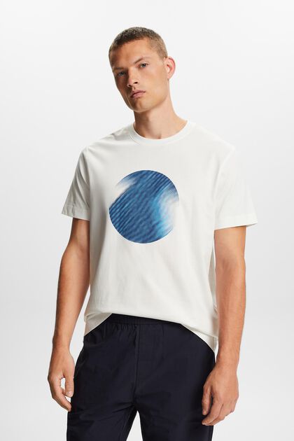 T-shirt med print på fronten, 100 % bomuld