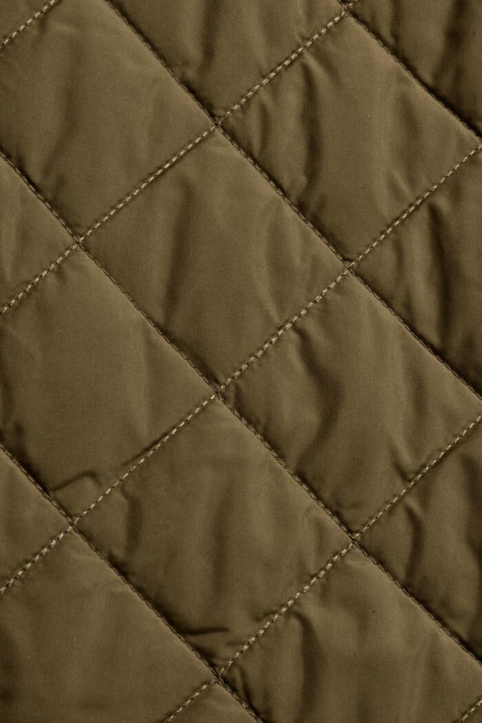 Af genanvendte materialer: Frakke med syet diamantmønster, DARK KHAKI, detail image number 4