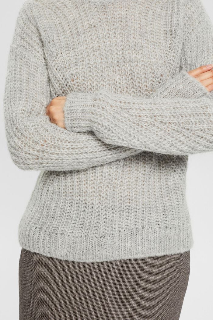 Med alpaka: striksweater, GREY, detail image number 0