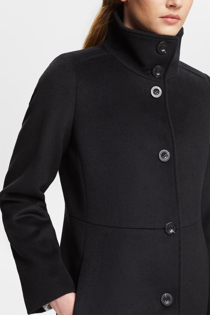 Frakke med uld, BLACK, detail image number 3