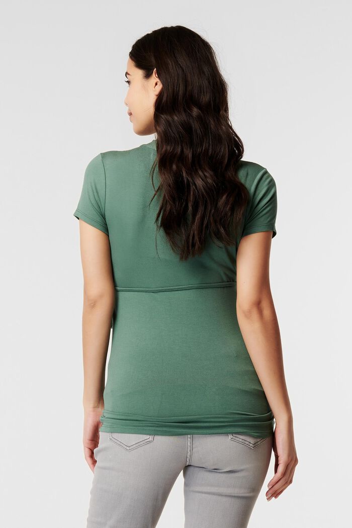 T-shirt med V-hals, LENZING™ ECOVERO™, VINYARD GREEN, detail image number 3
