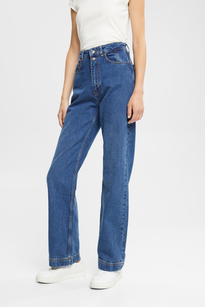 Jeans med vide ben, BLUE MEDIUM WASHED, detail image number 1