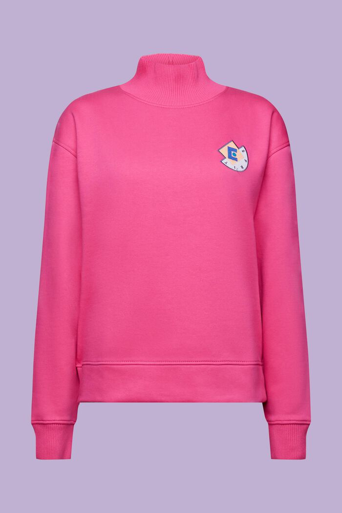 Højhalset sweatshirt med logo, PINK FUCHSIA, detail image number 6