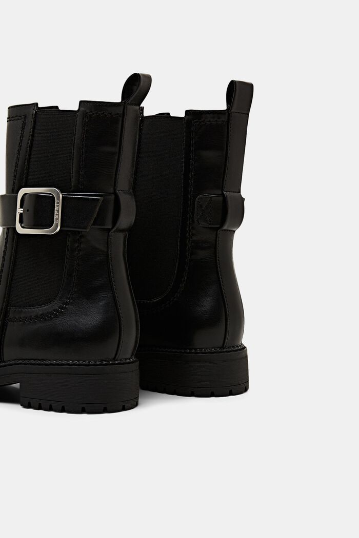 Chelsea støvler i vegansk læder med spændedetalje, BLACK, detail image number 4