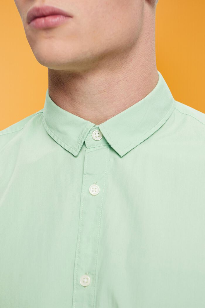 Slim fit-skjorte i bæredygtig bomuld, PASTEL GREEN, detail image number 2