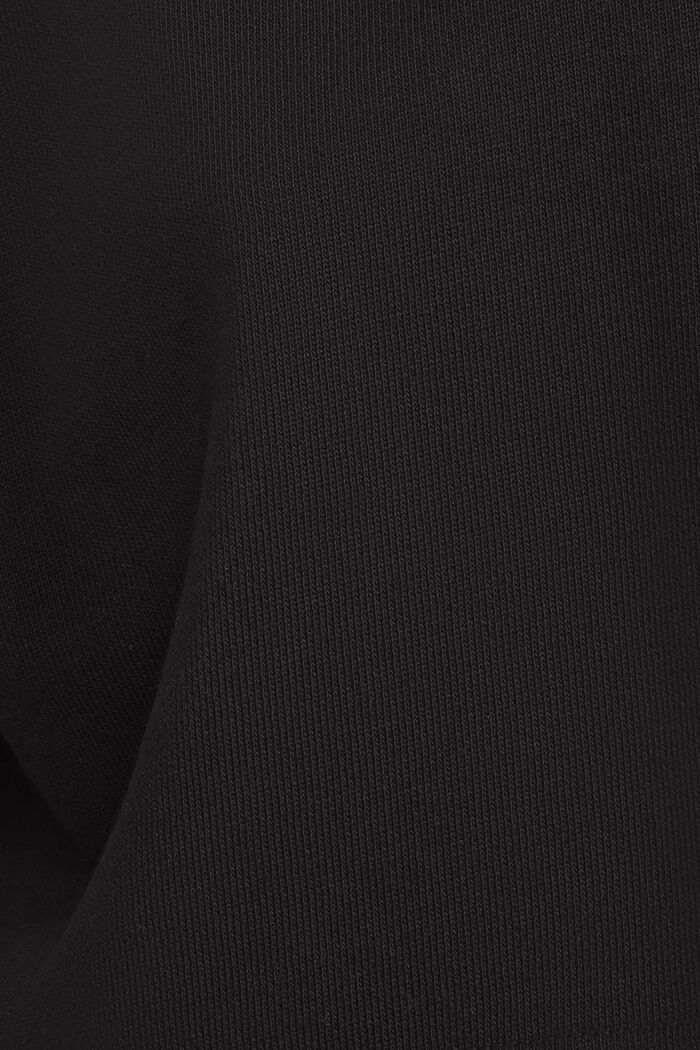 Cropped sweatshirt i frotté af økologisk bomuld, BLACK, detail image number 4