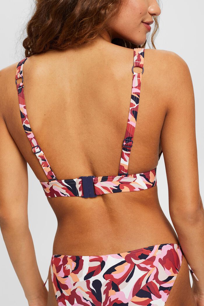 Polstret bikinitop med blomsterprint, DARK RED, detail image number 2
