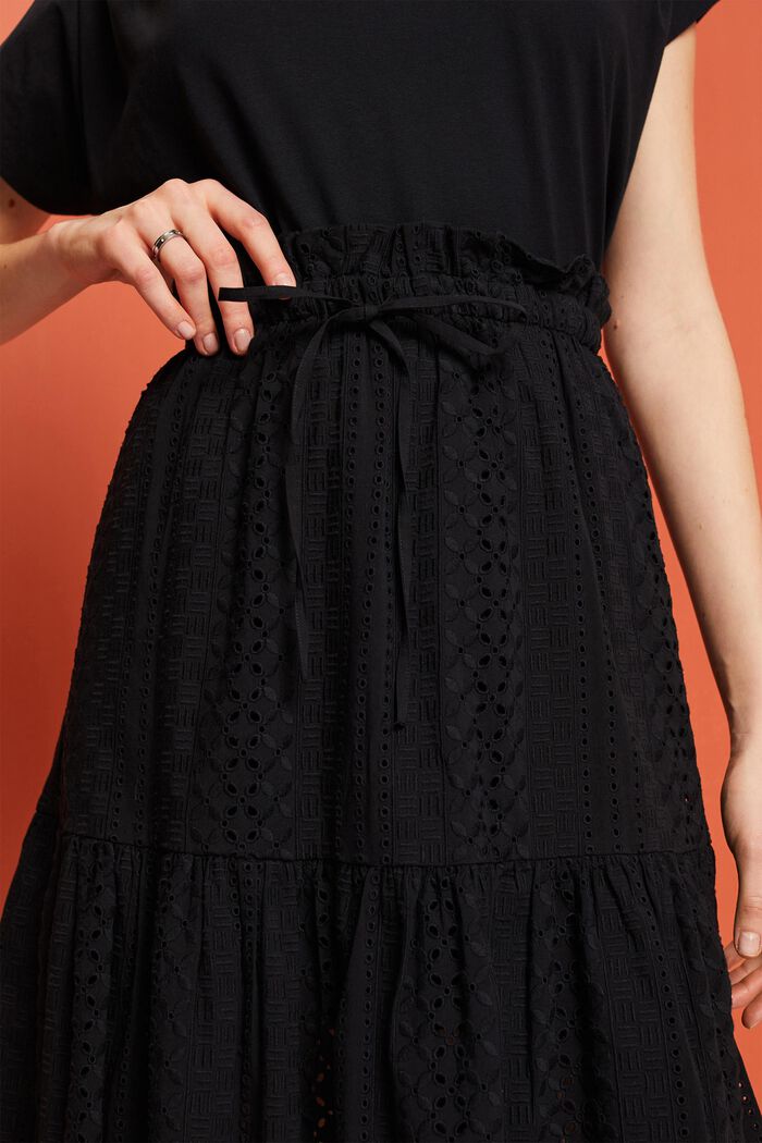 Broderet nederdel, LENZING™ ECOVERO™, BLACK, detail image number 2