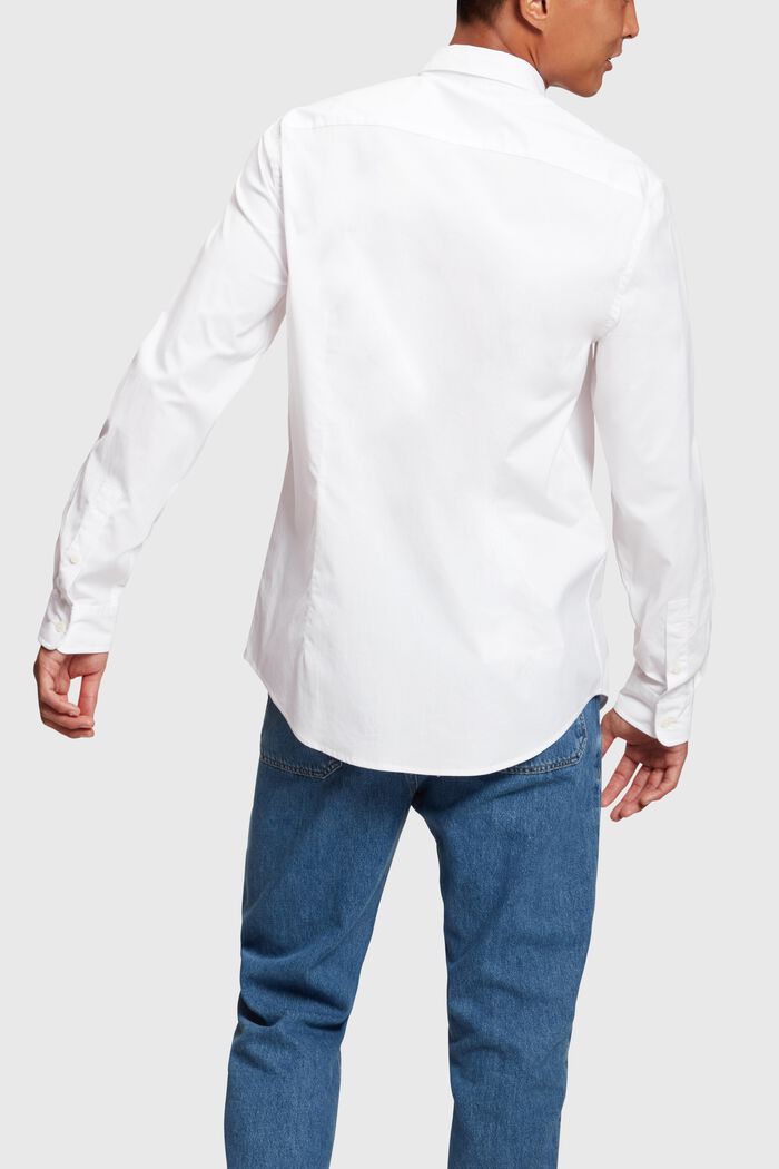 Poplin-skjorte i slim fit med delfinmærke, WHITE, detail image number 1