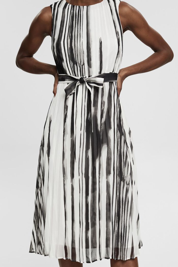 Genanvendte materialer: Plisseret kjole med mønster, BLACK, detail image number 3