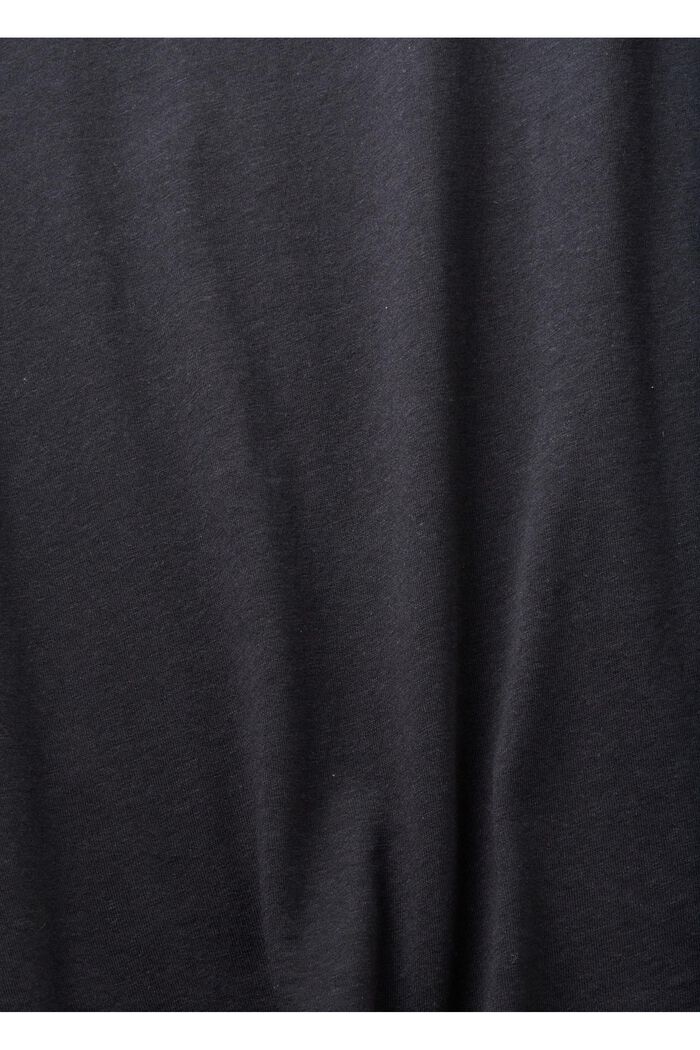 T-shirt med opsmøg på ærmerne, BLACK, detail image number 5