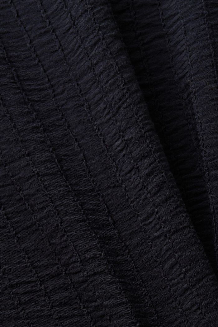 Tekstureret bluse med lange ærmer, BLACK, detail image number 5