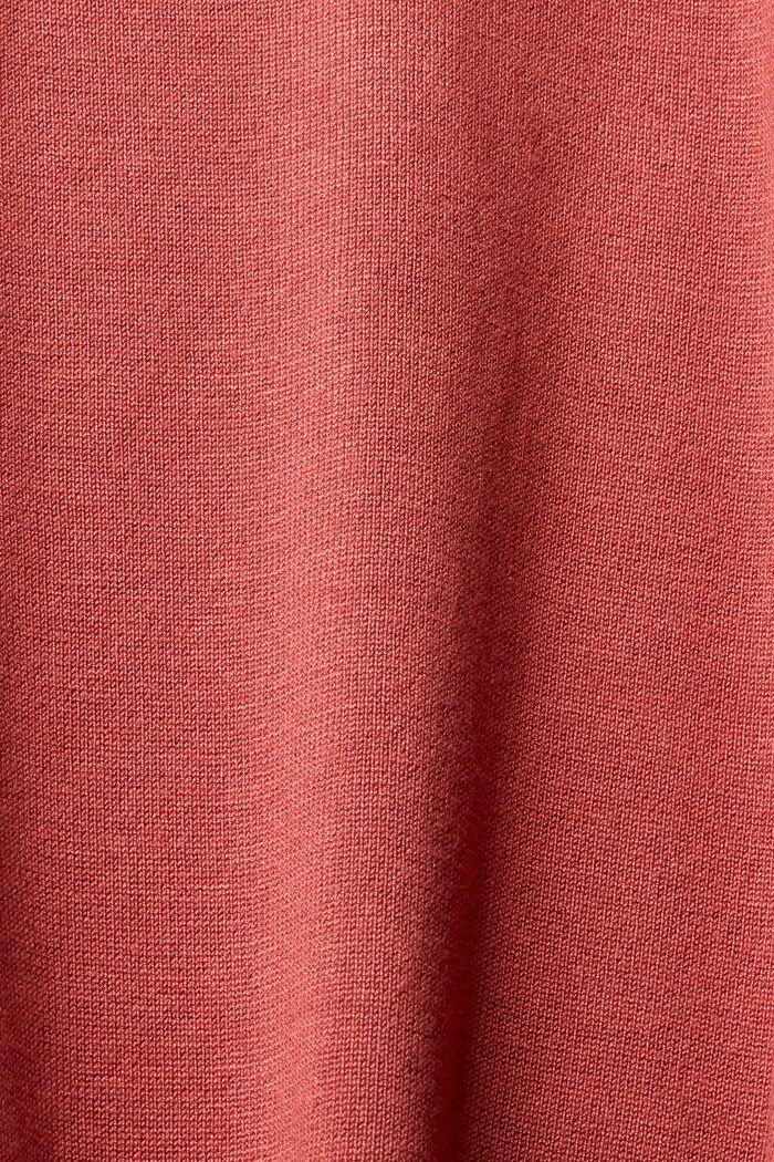 Strikket pullover med rullekrave, TERRACOTTA, detail image number 5