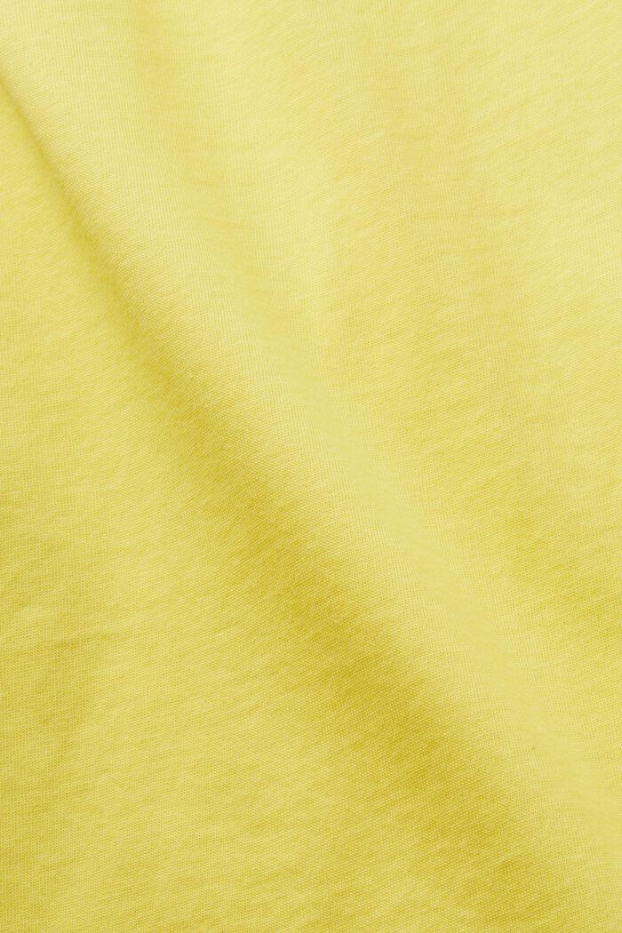T-shirt med farveafstemt print, 100 % bomuld, DUSTY YELLOW, detail image number 6