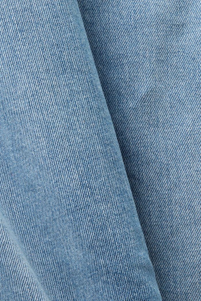 Smalle jeans med mellemhøj talje og koniske ben, BLUE LIGHT WASHED, detail image number 5