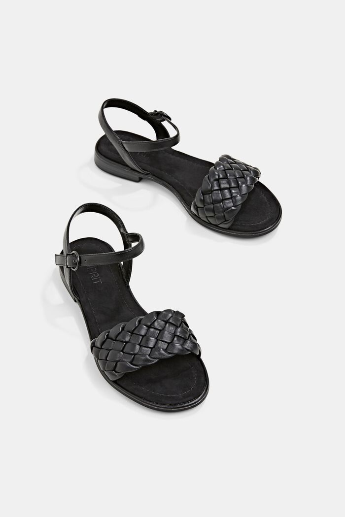 Sandaler med flettede remme, BLACK, detail image number 6