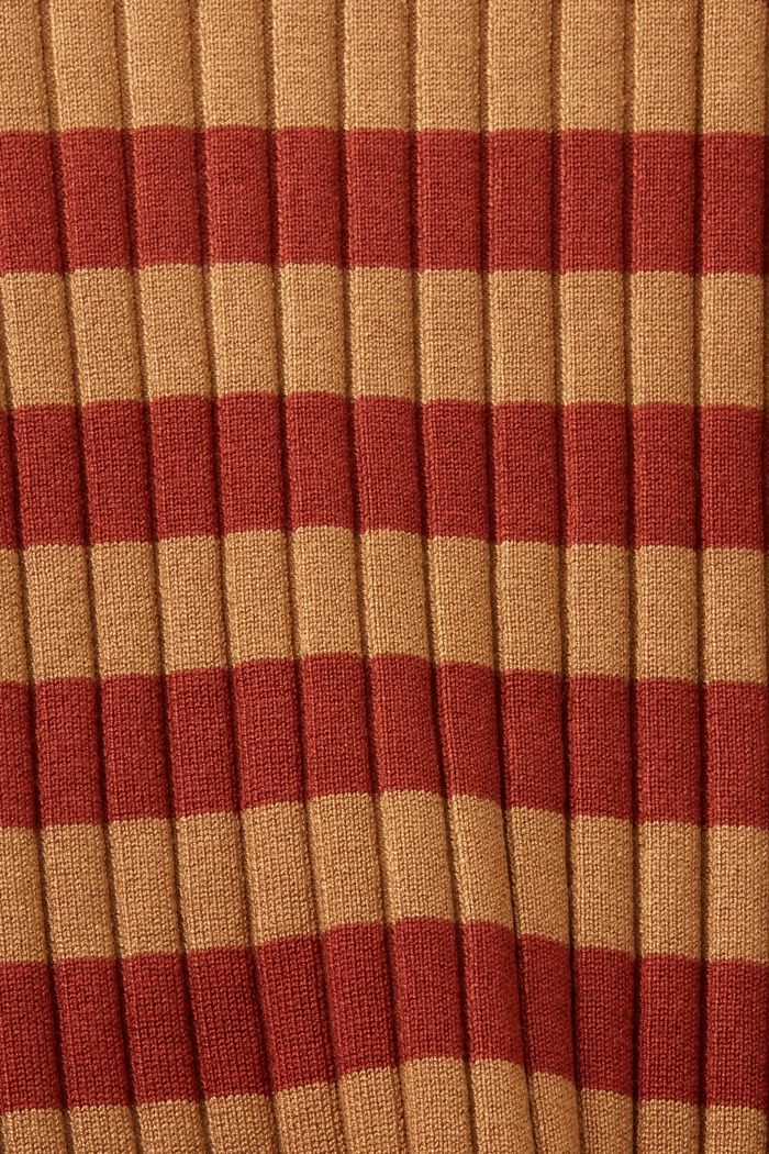 Stribet pullover i ribstrik, CARAMEL, detail image number 4
