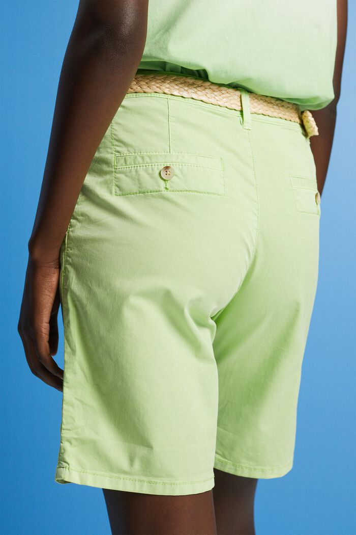 Shorts med fletbælte i raffiabast, CITRUS GREEN, detail image number 2