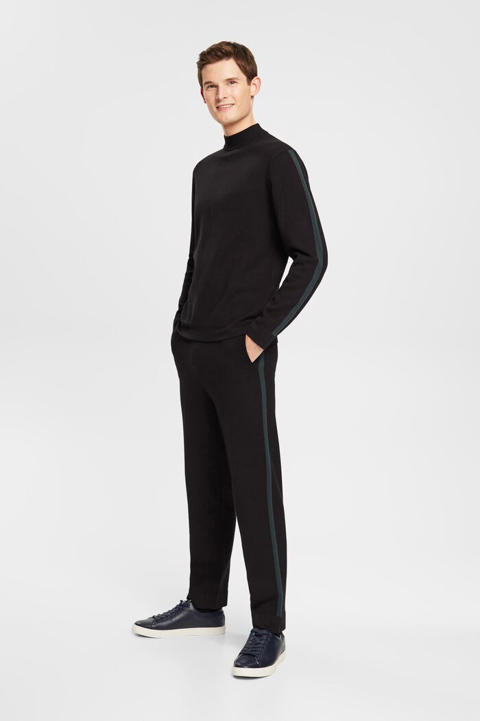 Sweater med mock-rullekrave, LENZING™ ECOVERO™, BLACK, detail image number 4