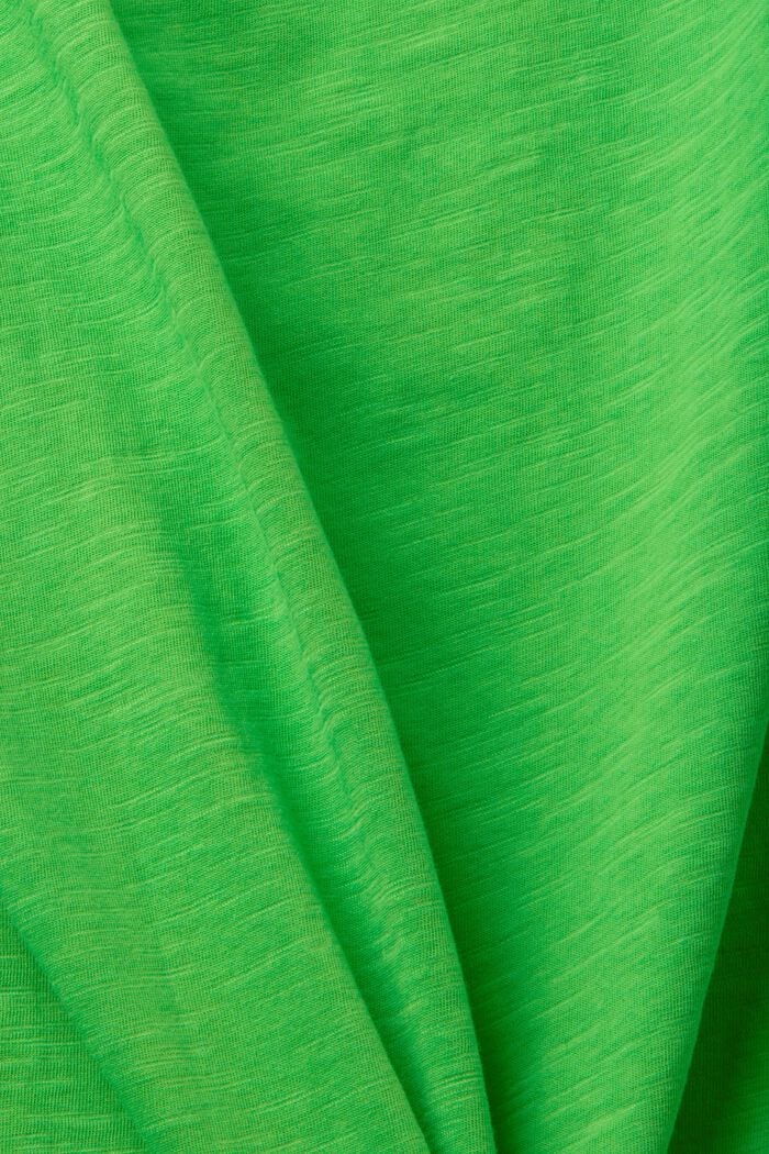 Bomulds-T-shirt med U-hals, GREEN, detail image number 5
