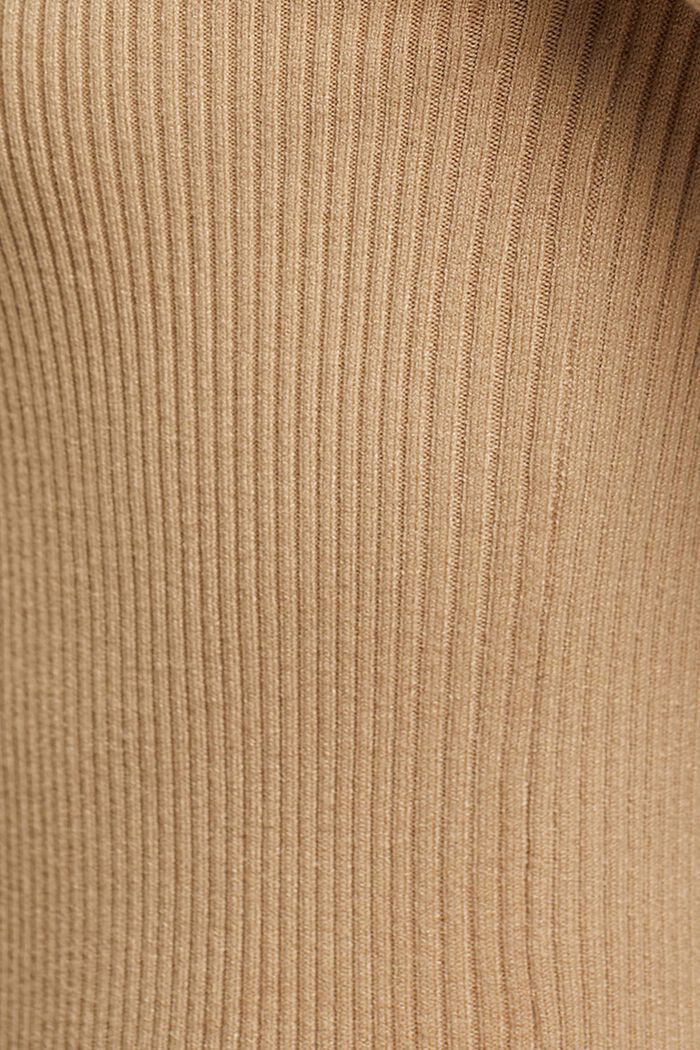 Ribbet sweater med korte ærmer, SAND, detail image number 6