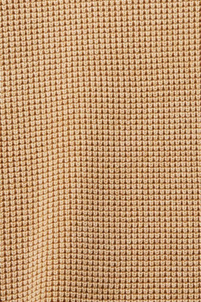 Basis-pullover med rund hals, 100 % bomuld, BEIGE, detail image number 4