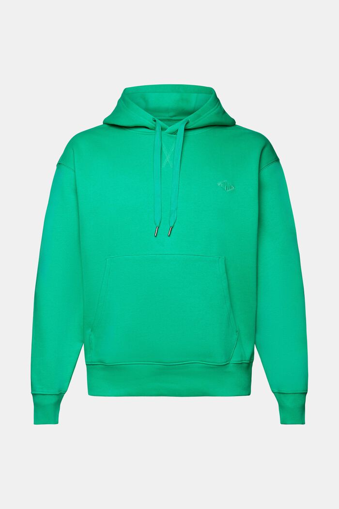 Sweatshirt med hætte og syet logo, GREEN, detail image number 6