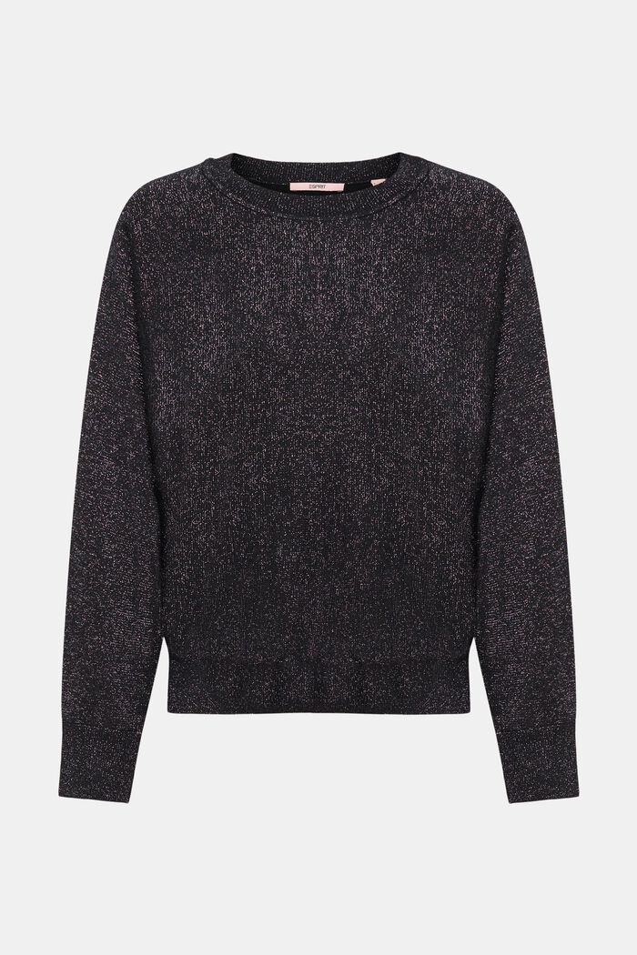 Sweater med glimmereffekt, BLACK, detail image number 7