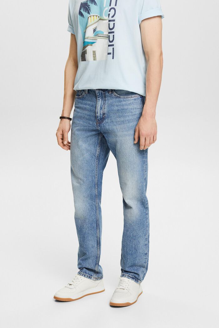 Lige jeans med mellemhøj talje, BLUE LIGHT WASHED, detail image number 0