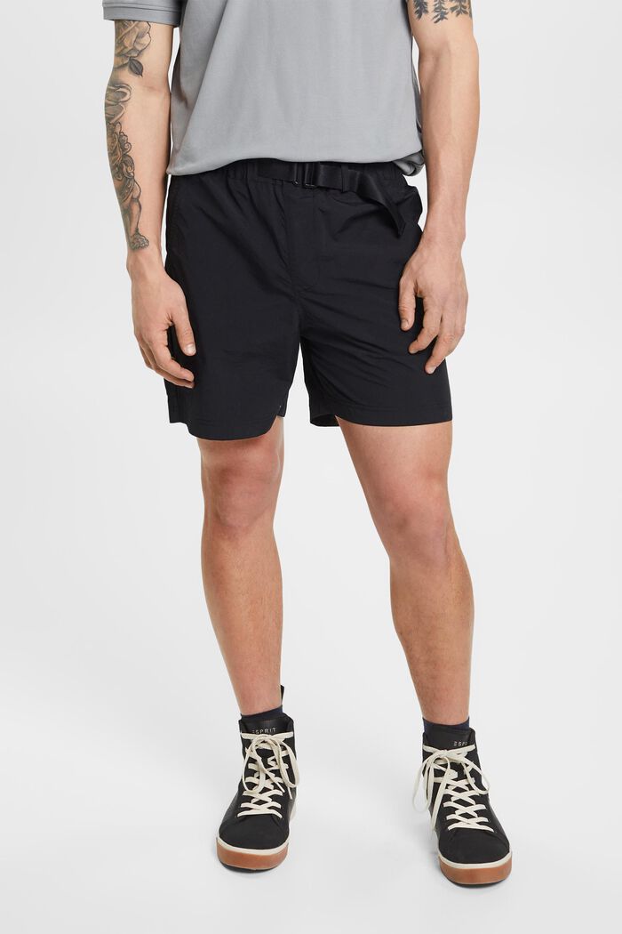 Shorts med integreret bælte, BLACK, detail image number 0